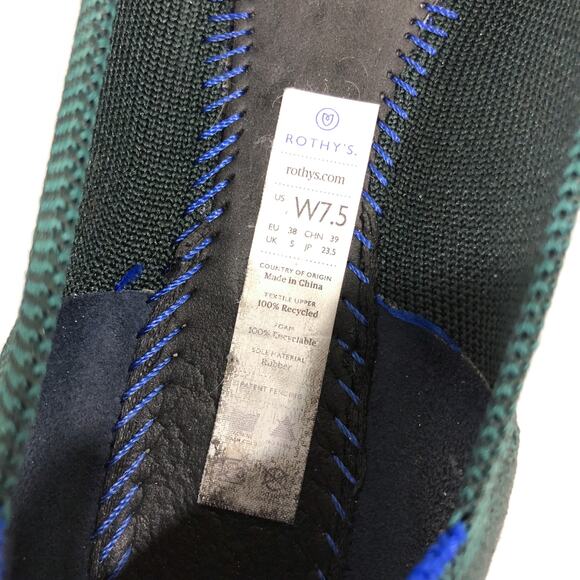 Rothy's The Point Emerald Green Pointed Toe Flats 7.5 - Picture 8 of 10